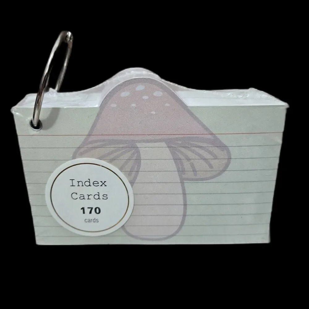 James Burke Mushroom Index Card 3x5 Ring Bound 170 Ct Cottagecore Stationery New
